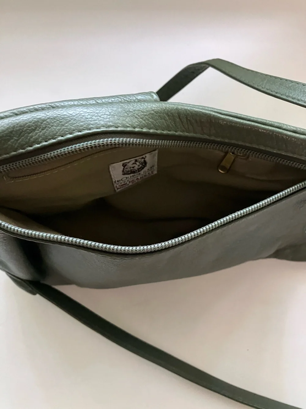 JP Ourse & Cie  Green Leather Backpack Shoulder Bag Purse